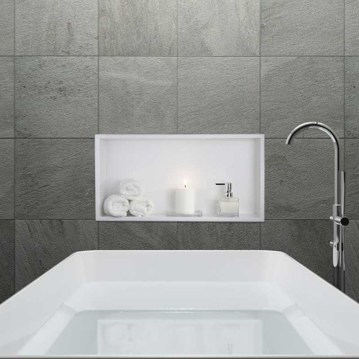Zvelt Andy Bathroom Wall Niche 12" X 24" Matte White Finish - ALC-AND-12X24-W15