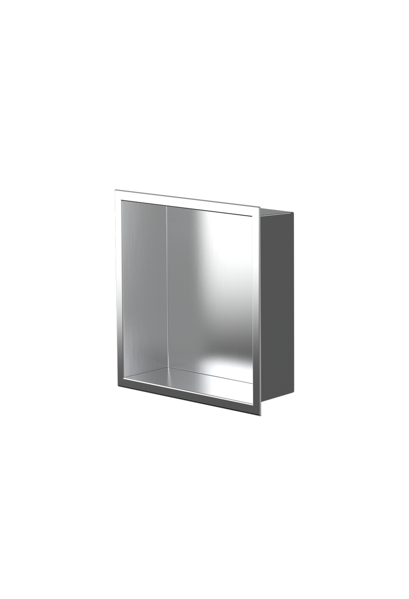 Zvelt Ally Bathroom Wall Niche 12" X 12" Stainless Steel Finish - ALC-ALLY-12X12-BSS