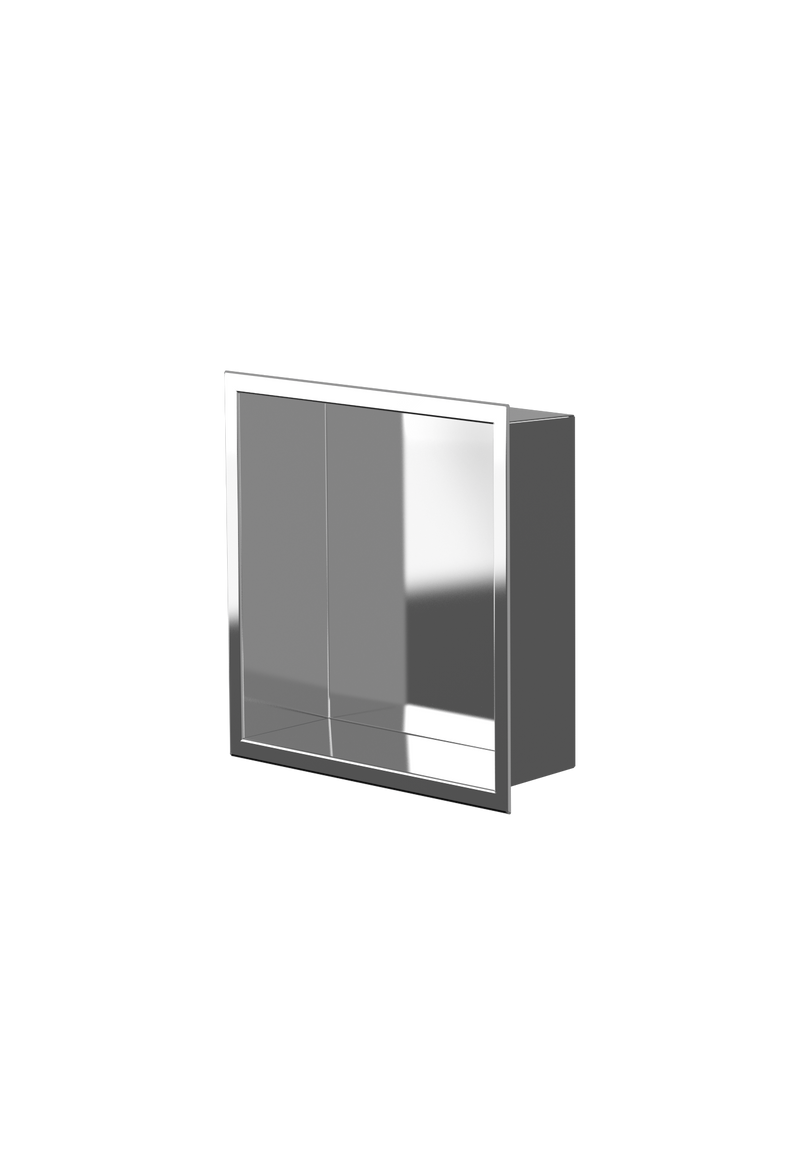Zvelt Ally Bathroom Wall Niche 12" X 12" Mirror (Chrome) Finish - ALC-ALLY-12X12-M