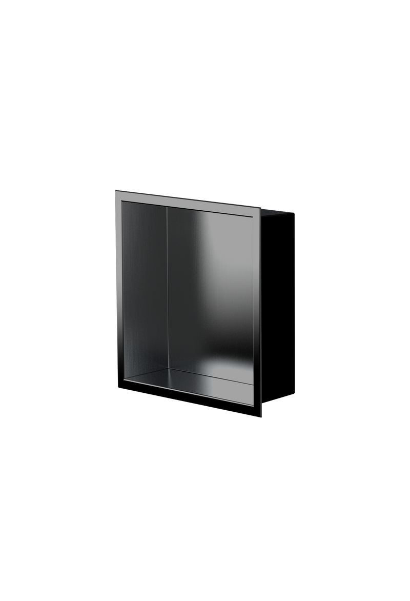Zvelt Ally Bathroom Wall Niche 12" X 12" Black Stainless PVD Finish - ALC-ALLY-12X12-BPVD