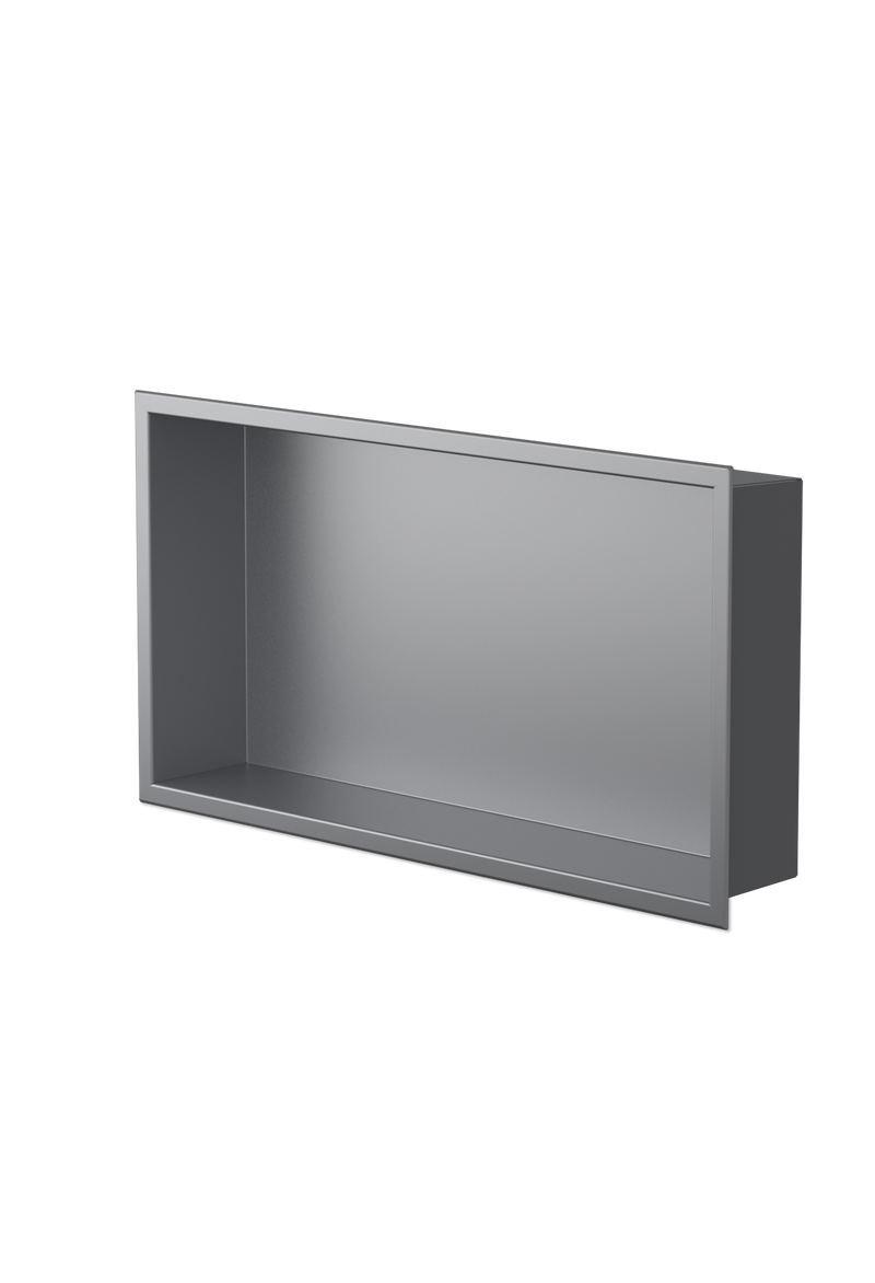 Zvelt Andy Bathroom Wall Niche 12" X 24" Matte Grey Finish - ALC-AND-12X24-G15