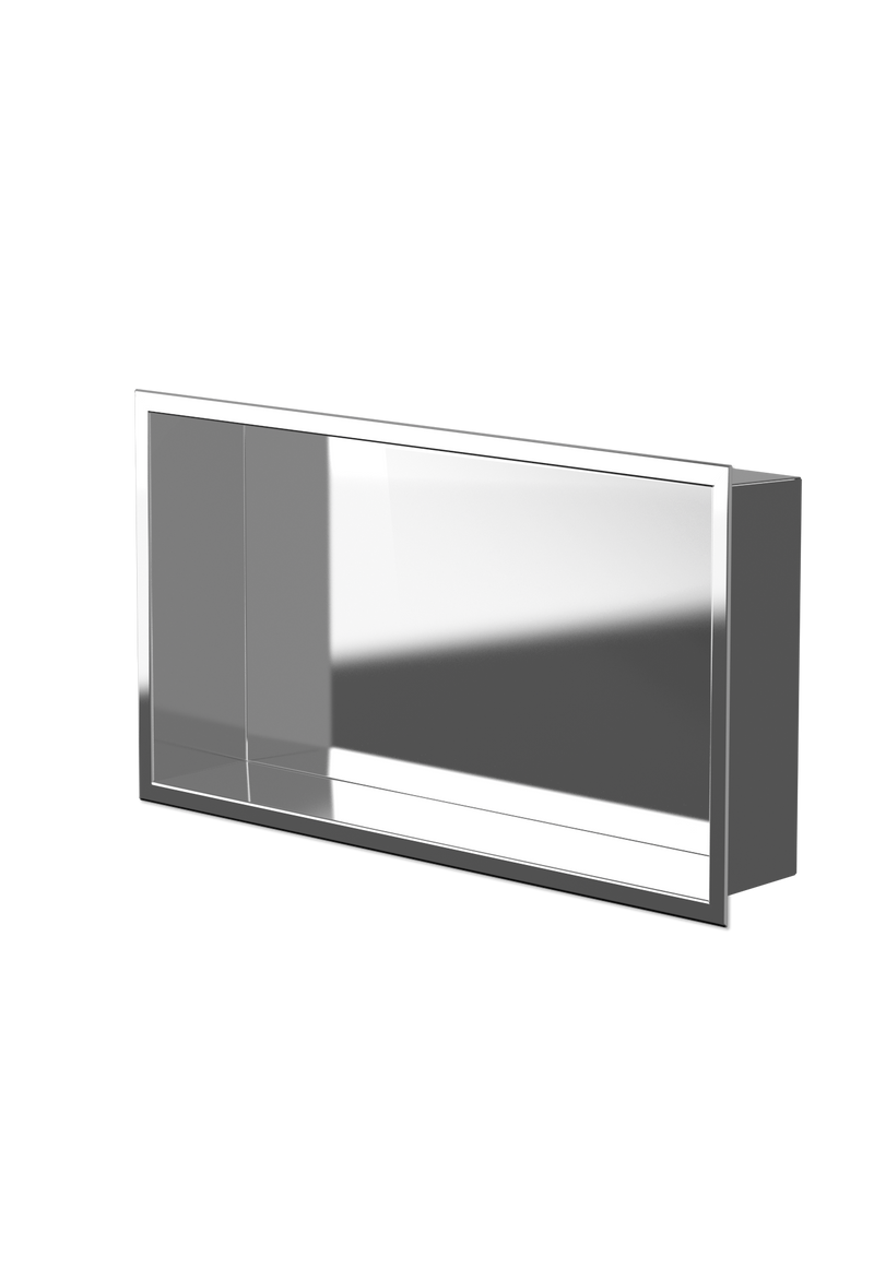 Zvelt Andy Bathroom Wall Niche 12" X 24" Mirror (Chrome) Finish - ALC-AND-12X24-M