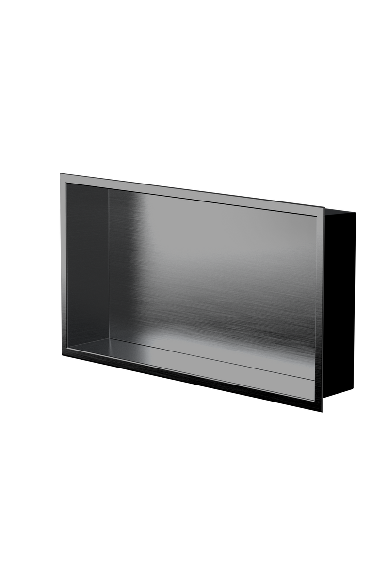 Zvelt Andy Bathroom Wall Niche 12" X 24" Black Stainless PVD Finish - ALC-AND-12X24-BPVD