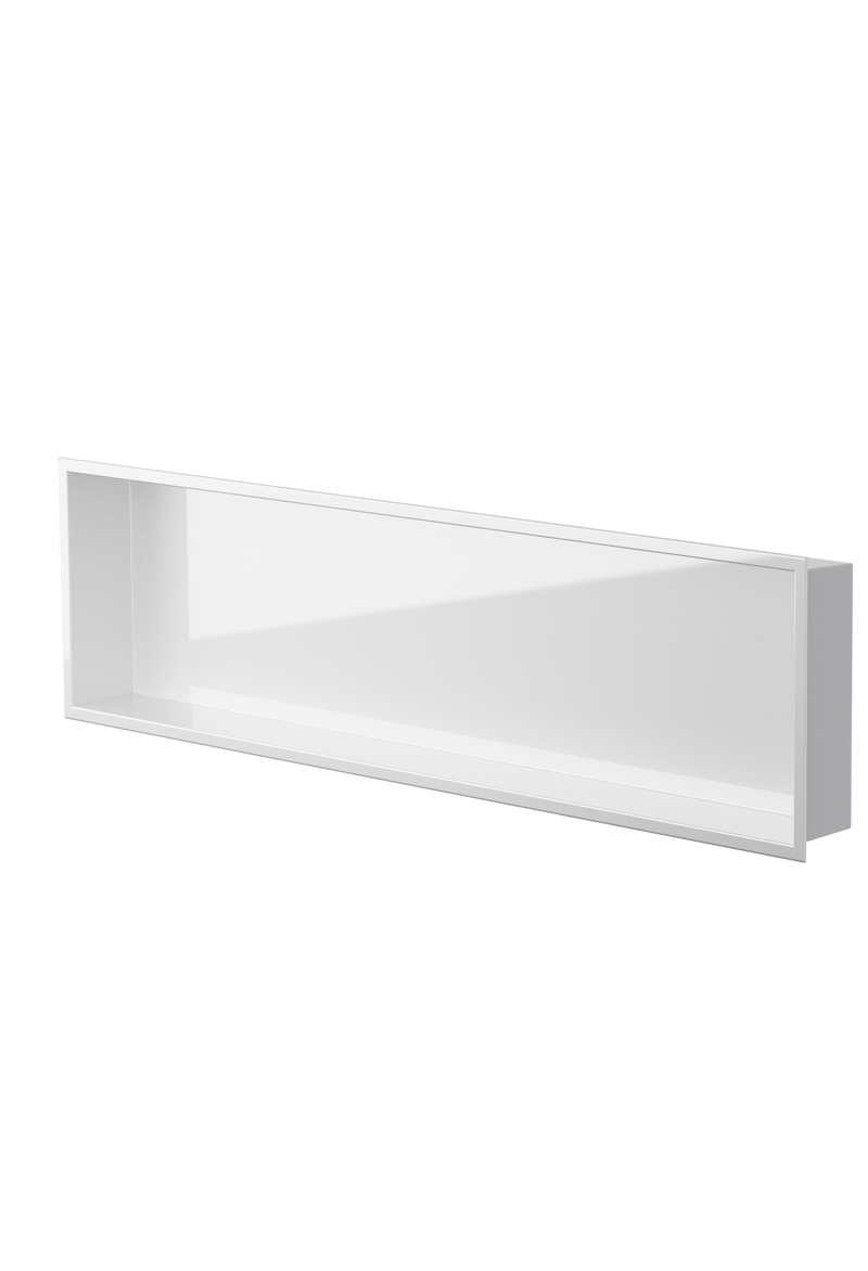 Zvelt Alba Bathroom Wall Niche 12" X 48" Glossy White Finish - ALC-ALB-12X48-W100