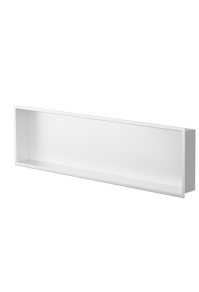 Zvelt Alba Bathroom Wall Niche 12" X 48" Matte White Finish - ALC-ALB-12X48-W15