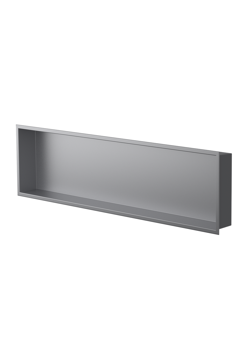 Zvelt Alba Bathroom Wall Niche 12" X 48" Matte Grey Finish - ALC-ALB-12X48-G15