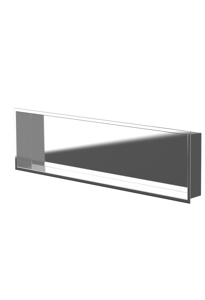 Zvelt Alba Bathroom Wall Niche 12" X 48" Mirror (Chrome) Finish - ALC-ALB-12X48-M