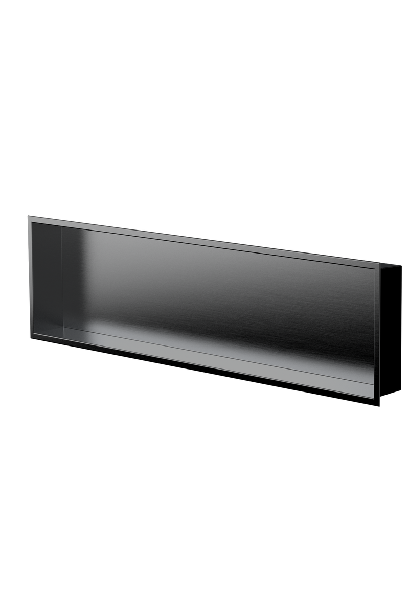 Zvelt Alba Bathroom Wall Niche 12" X 48" Black Stainless PVD Finish - ALC-ALB-12X48-BPVD