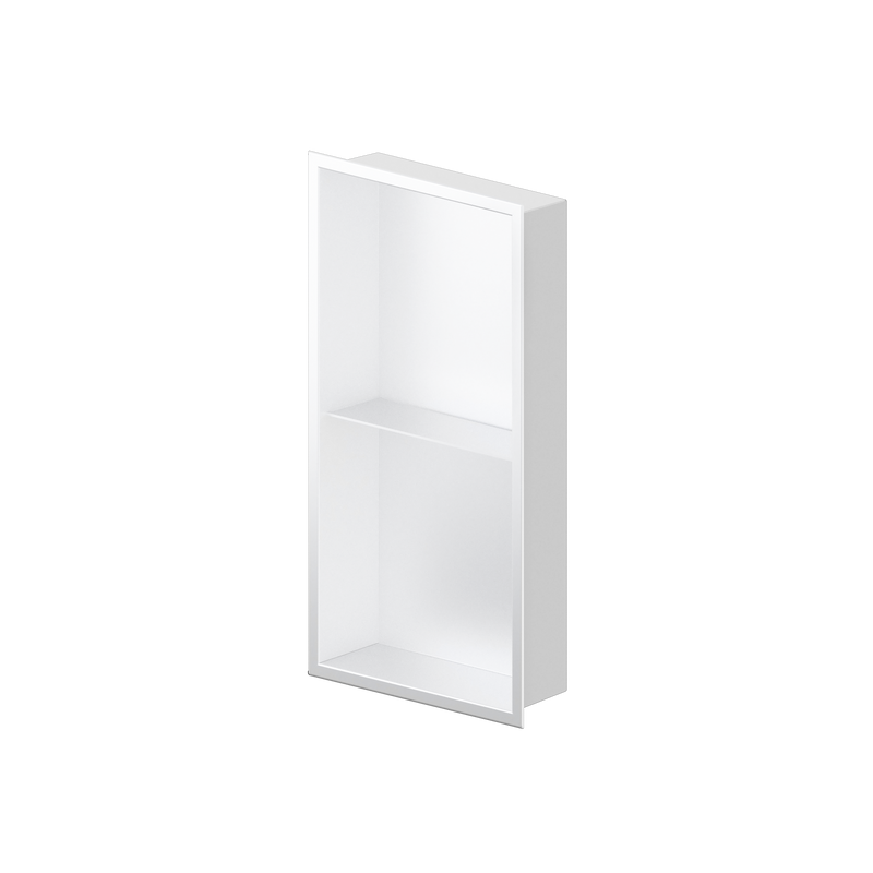Zvelt Acia Bathroom Wall Niche 12" X 24" with Shelf Matte White Finish - ALC-ACIA-24X12T-W15