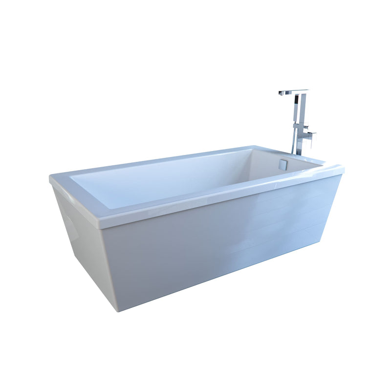 Neptune Ametys 3260 Acrylic Freestanding End Drain Bathtub in White – 220107-000-001-000