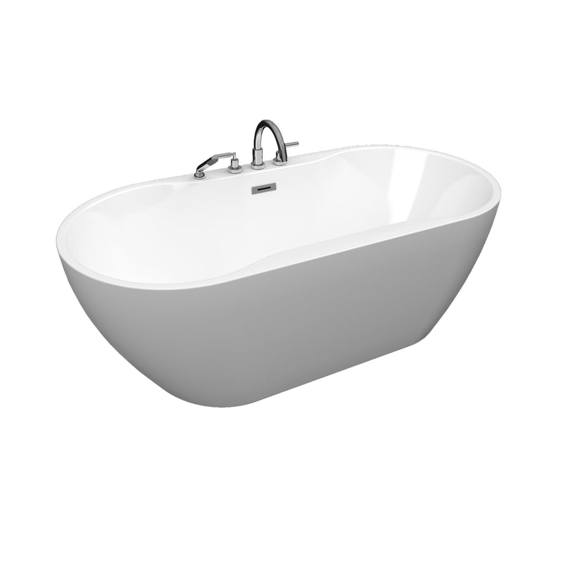 Neptune Berlin F1 3266 AFR Acrylic Freestanding Center Drain Bathtub in White – 220019-000-001-000