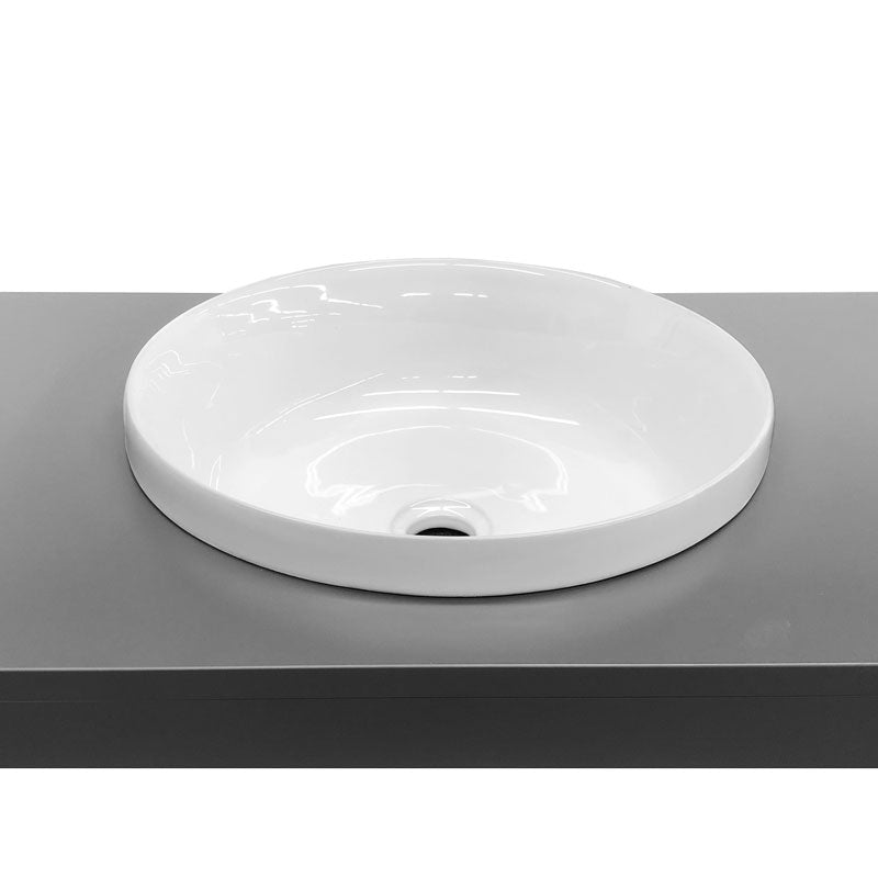 Rubi Kayo 16" Round Half Mount Lav. Sink White – RKN1036BL