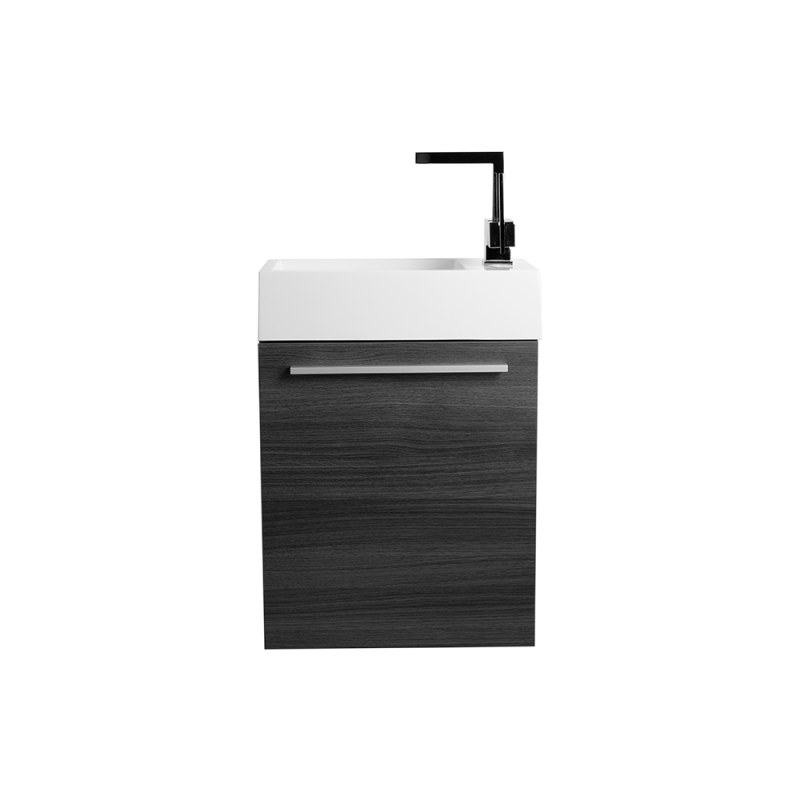 Rubi Arto 18" Wall Hung Vanity w. Integrated Sink Gloss White – RTO460KBL