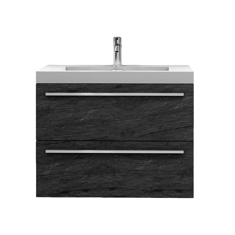 Rubi Arto 27" Wall Hung Vanity Wood Grain Black – RTO690SKNE
