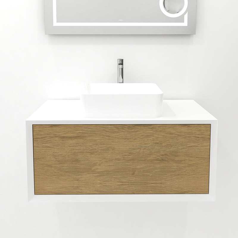 Rubi Marea 36" Wall Hung Vanity Matte White & Oak – RTO900VAMBLO