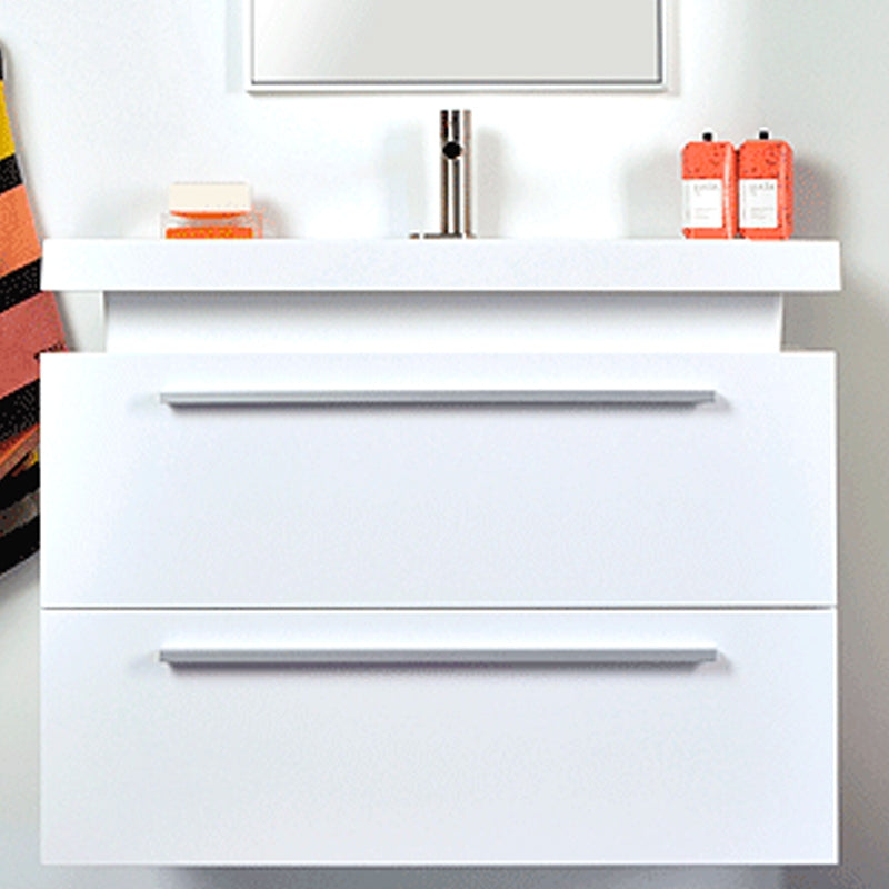 Rubi Arto 32" Wall Hung Vanity w. Integrated Sink Lacquered White – RTOL800KBL