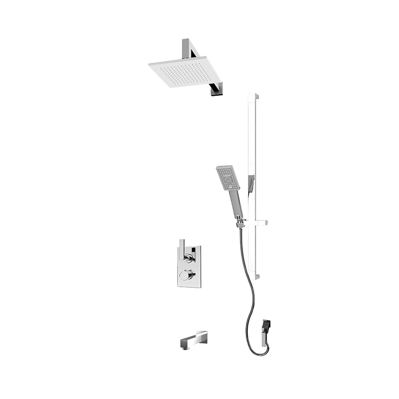 Rubi Quatro Thermostatic Shower and Tub System Chrome - RQT813-1CC