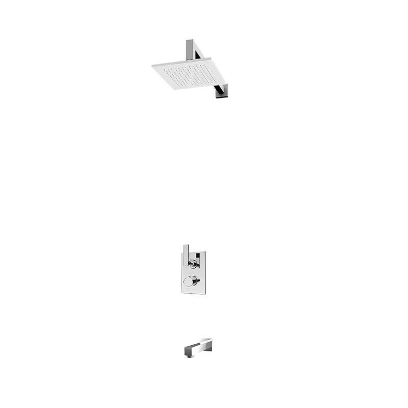 Rubi Quatro Thermostatic Shower and Tub System Chrome - RQT831CC