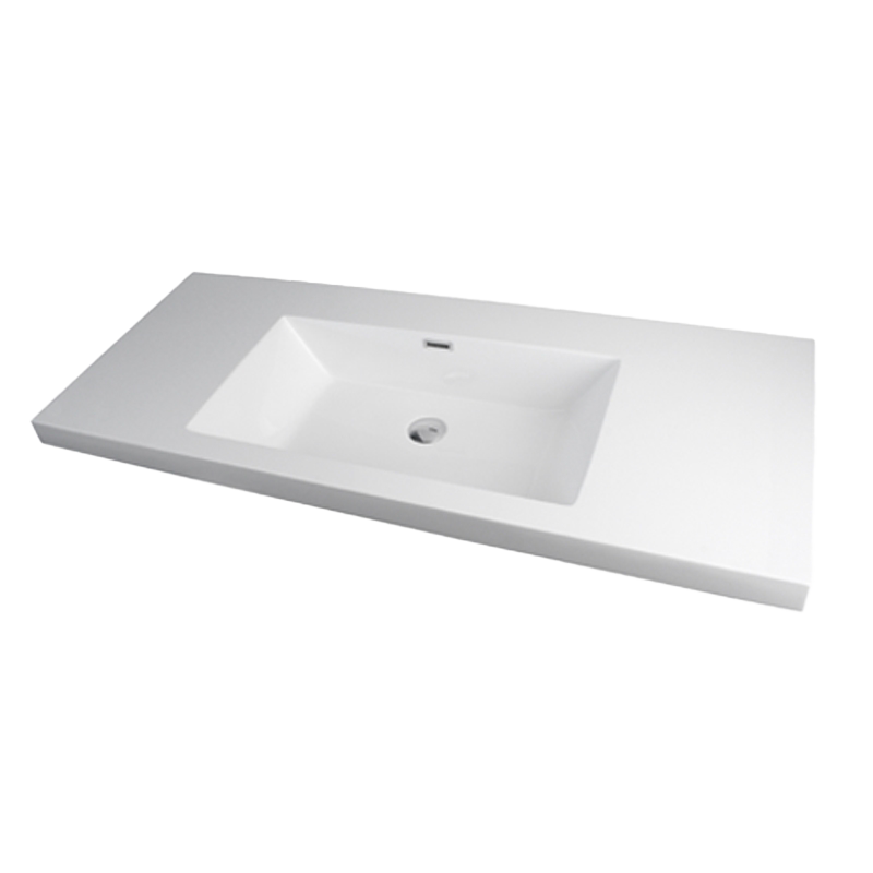 Rubi Arto Slim 47" Composite Countertop w. Integrated Sink White – RTO120SBL