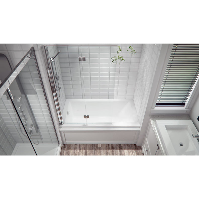 Neptune Flory de Colt 7766 IF Acrylic Alcove Left-Hand Drain Bathtub in White – 220483-000-001-001