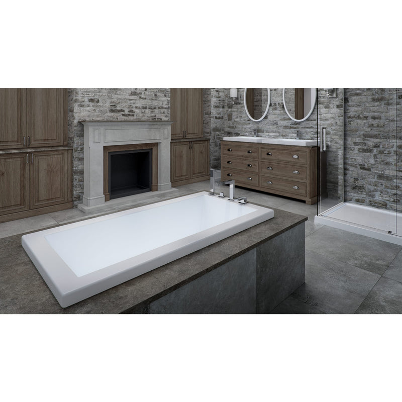 Neptune Flory de Colt 7766 Acrylic Drop-in End Drain Bathtub in White – 220484-000-001-000