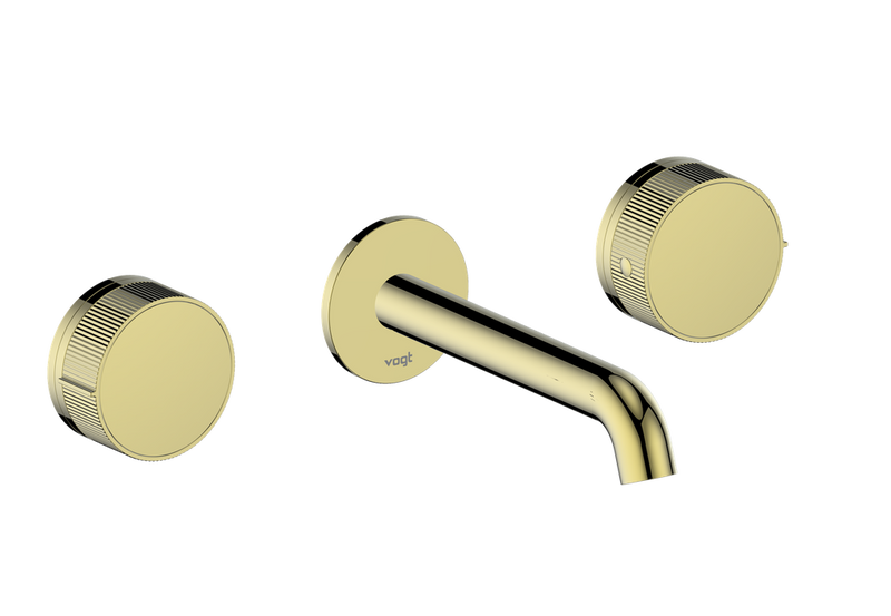 Vogt Mond 8" Widespread Wall-Mount Bathroom Sink Faucet – Brushed Gold – BF.M1.1500.BG