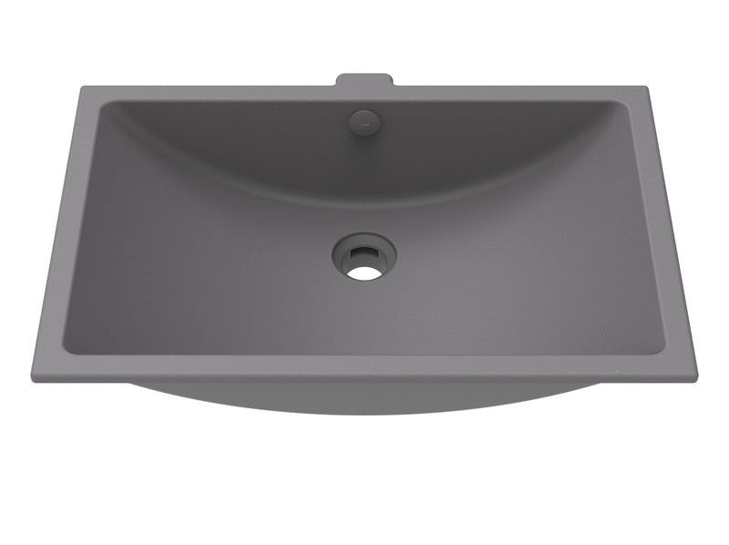 Vogt Zell 23" Rectangular Vogranite Undermount Bathroom Sink – Metropolitan Grey – BS.2112.Z02G-60