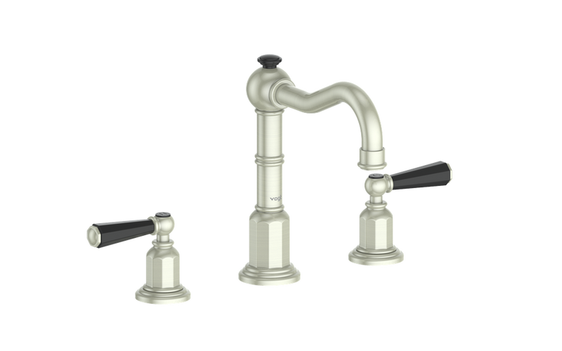 Vogt Carinthia 8" Widespread Bathroom Sink Faucet with Pop-Up Drain – Brushed Nickel / Matte Black – BF.C2.1321.BB