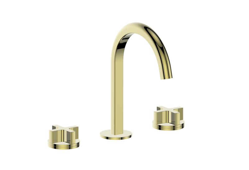 Vogt Mond 8" Widespread Bathroom Sink Faucet with Pop-Up Drain – Brushed Gold – BF.M3.1311.BG
