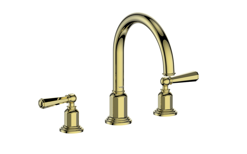 Vogt Carinthia 8" Widespread Bathroom Sink Faucet with Pop-Up Drain – Brushed Gold – BF.C2.1311.BG