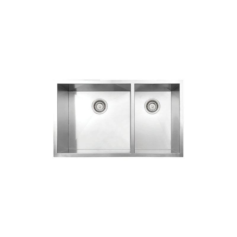 Vogt Villach 18Z 32" Offset Double-Bowl 18-Gauge Stainless Steel Undermount Kitchen Sink with Bottom Grids – KS.3218.V18Z-63