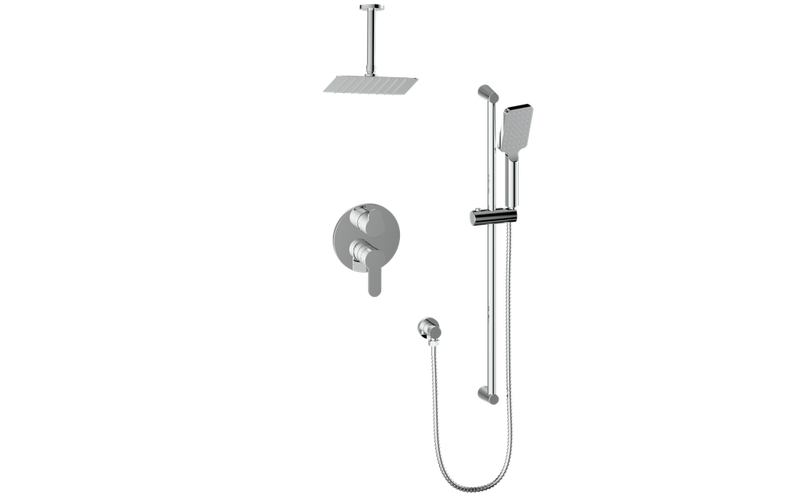 Vogt Lusten 2-Function Pressure-Balanced Shower System with 8"x12" Rain Head & Hand Shower – Ceiling-Mount – Chrome – SET.LN.210.216.CC