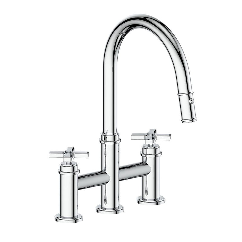 Vogt Zehn Pull-Down Bridge Kitchen Faucet – Chrome – KF.17ZN.1412.CC