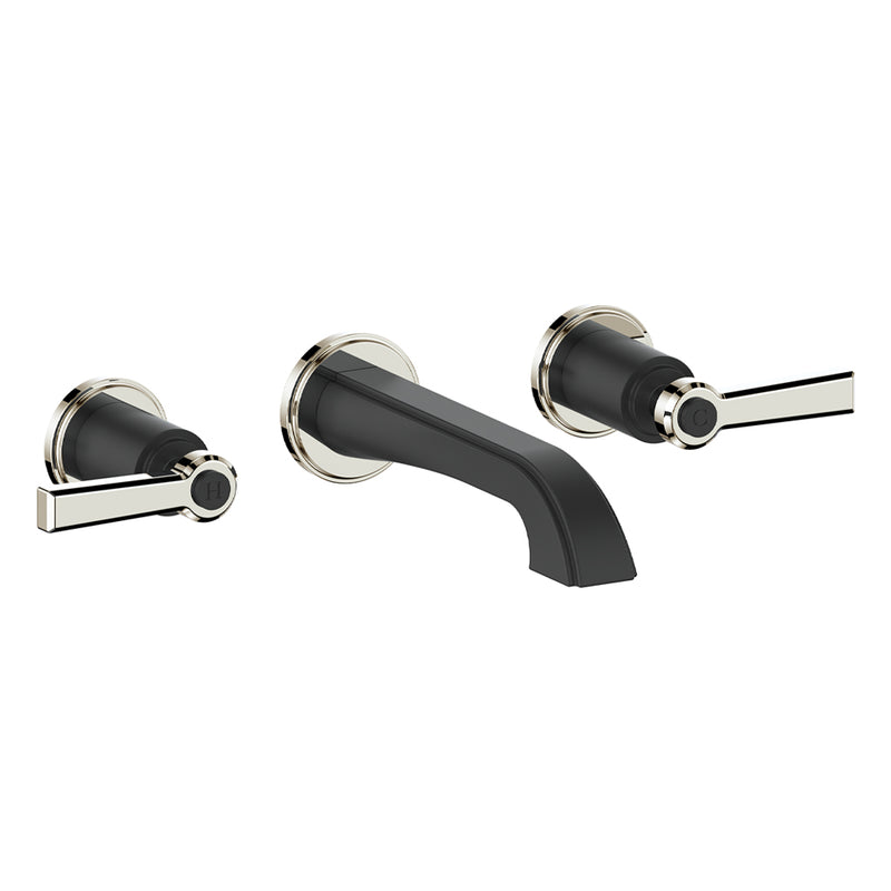 Vogt Zehn Wall-Mount Bathroom Sink Faucet – Matte Black / Polished Nickel – BF.Z1.1500.PB