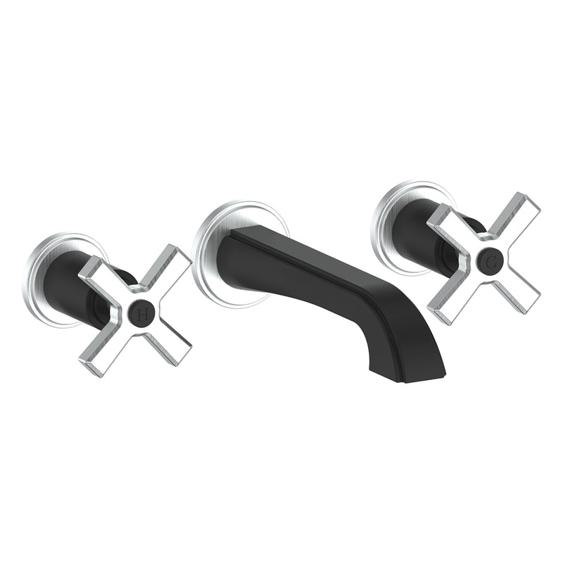 Vogt Zehn Wall-Mount Bathroom Sink Faucet – Matte Black / Stainless Steel – BF.Z4.1500.SB