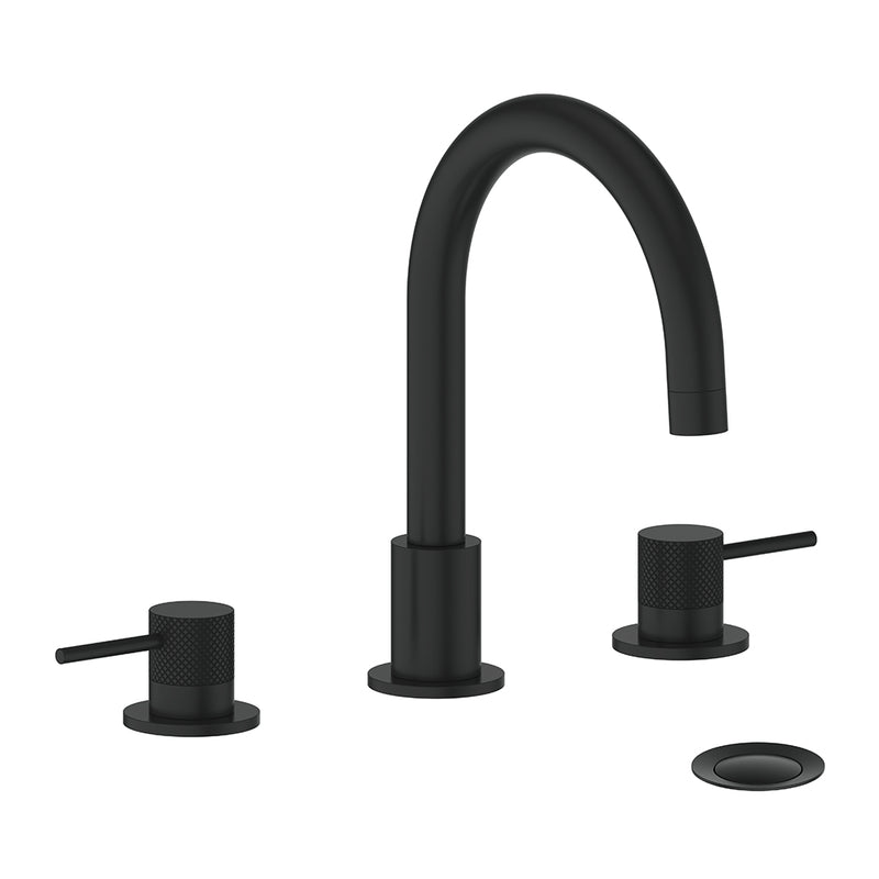 Vogt Drava 8" Widespread Bathroom Sink Faucet with Pop-Up Drain – Matte Black – BF.DA.1301.MB