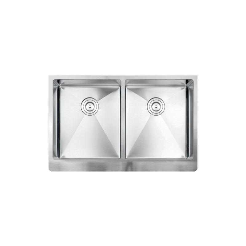 Vogt Klagenfurt 16R 32 7/8" Double-Bowl 16-Gauge Stainless Steel Apron-Front Kitchen Sink – KS.3319.K16R-62