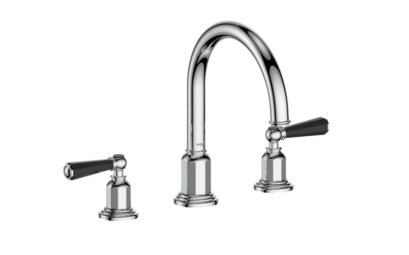 Vogt Carinthia 8" Widespread Bathroom Sink Faucet with Pop-Up Drain – Chrome / Matte Black – BF.C2.1311.CB