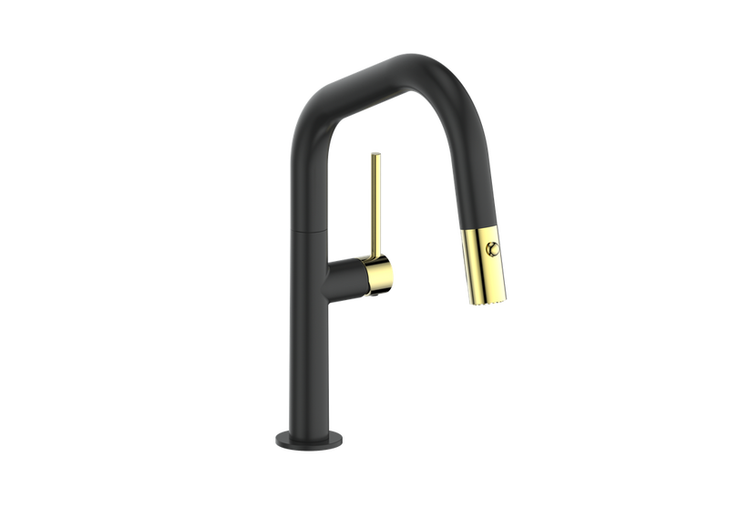 Vogt Dornbirn 13" Bar & Prep Faucet – Matte Black / Brushed Gold – KF.13D2.0204.BGB