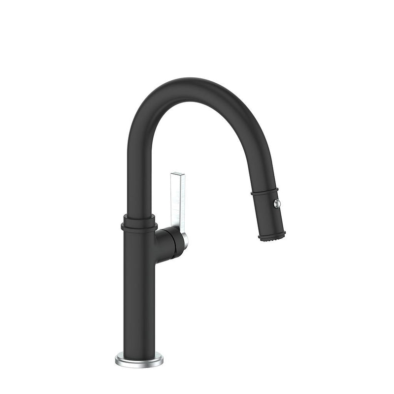 Vogt Zehn Bar & Prep Kitchen Faucet – Matte Black / Stainless Steel – KF.13ZN.1112.SB
