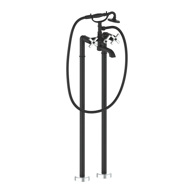 Vogt Zehn Freestanding Tub Filler – Matte Black / Stainless Steel – BF.Z4.2100.SB