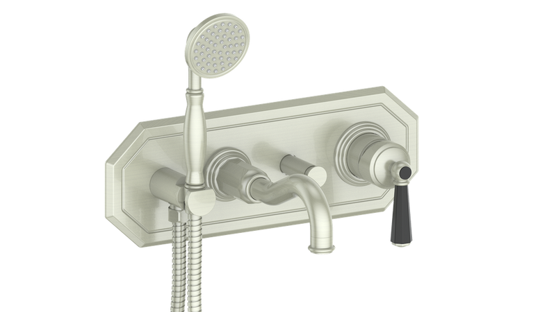 Vogt Carinthia Wall-Mount Tub Filler – Brushed Nickel / Matte Black – BF.C2.2220.BB