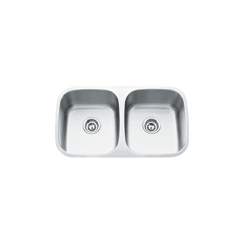 Vogt Modena 32 3/8" Double-Bowl 18-Gauge Stainless Steel Undermount Kitchen Sink – KS.3218.M18P-61