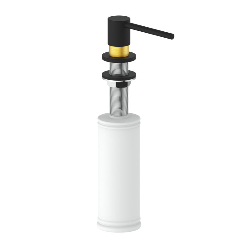 Vogt Modern Soap Dispenser – Matte Black / Brushed Gold – KA.01SD.BGB