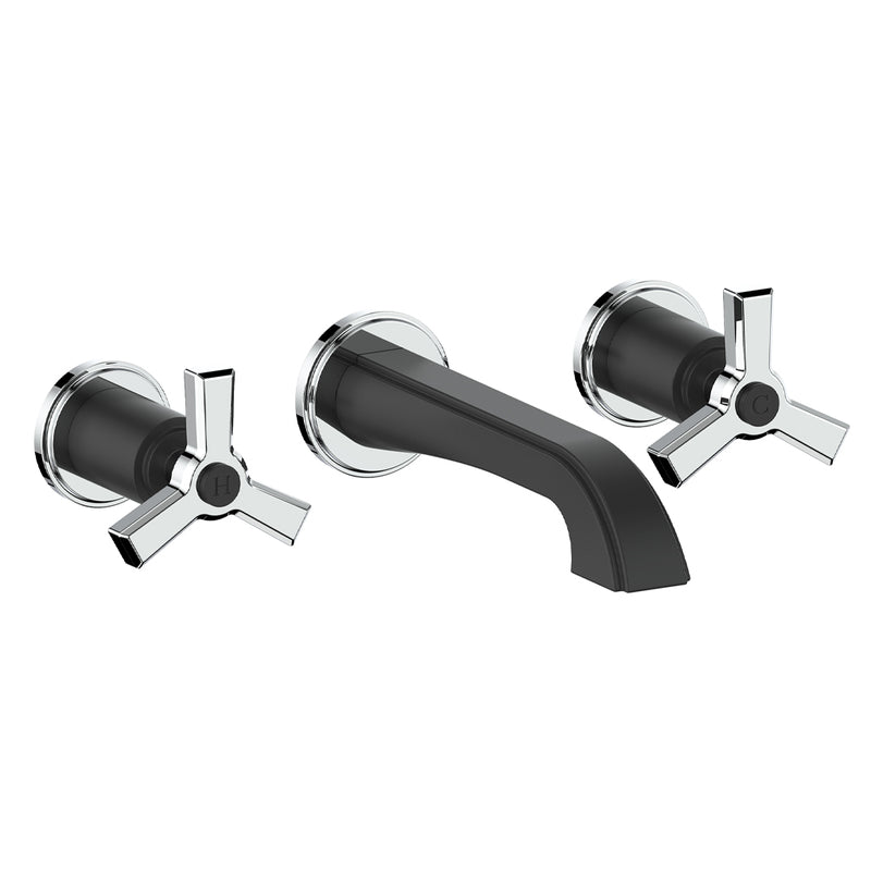 Vogt Zehn Wall-Mount Bathroom Sink Faucet – Matte Black / Chrome – BF.Z3.1500.CB