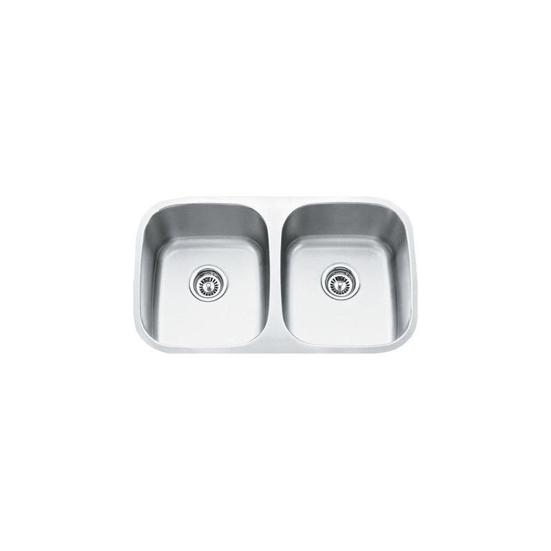 Vogt Fischa 29 1/8" Double-Bowl 18-Gauge Stainless Steel Undermount Kitchen Sink – KS.2918.F18P-61
