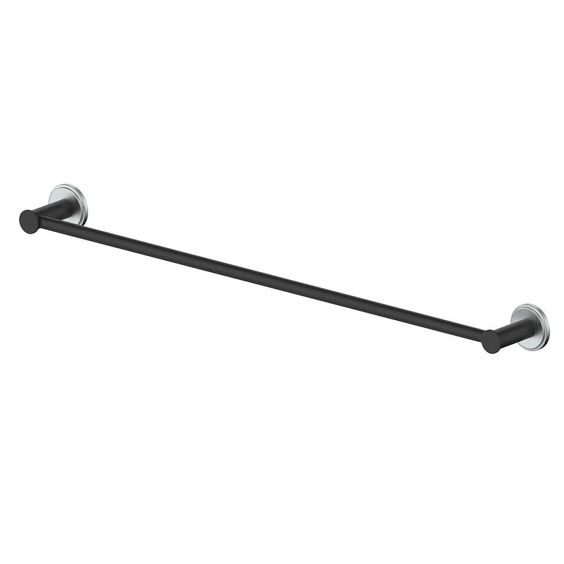 Vogt Zehn 24" Single Towel Bar – Matte Black / Stainless Steel – BA.0409.SB