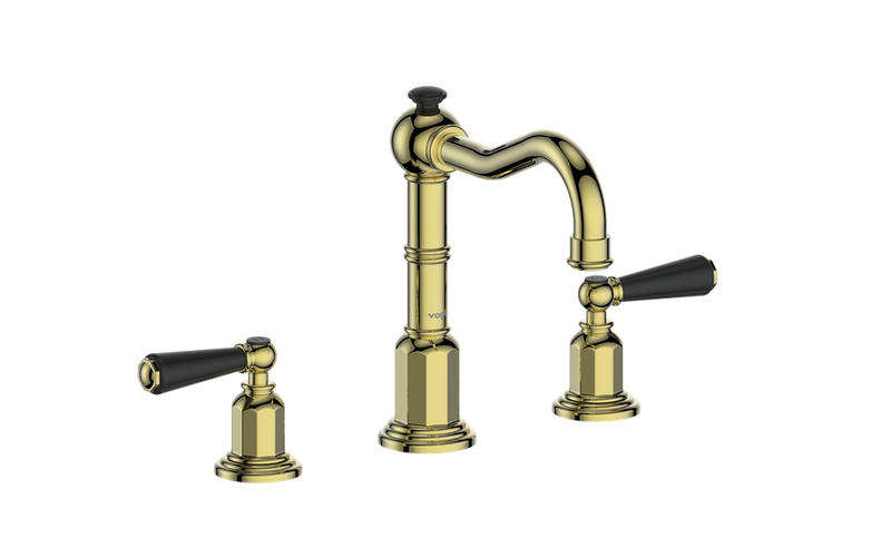 Vogt Carinthia 8" Widespread Bathroom Sink Faucet with Pop-Up Drain – Brushed Gold / Matte Black – BF.C1.1321.BGB