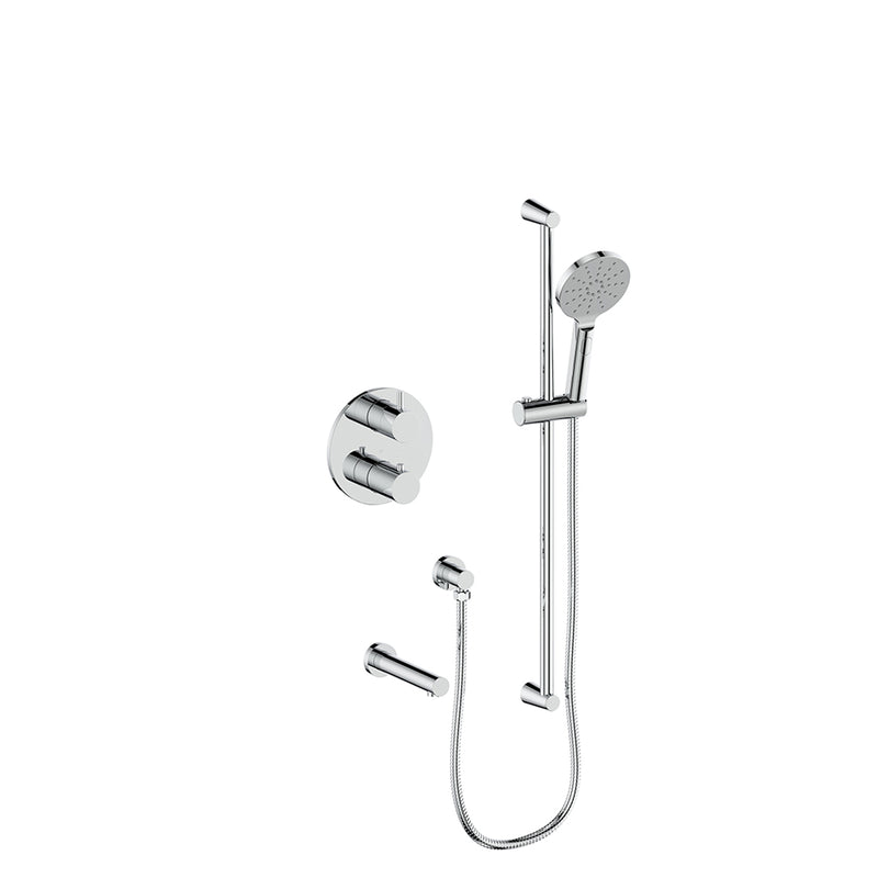 Vogt Worgl Thermostatic Tub & Shower System with Hand Shower & Tub Spout – Chrome – SET.WL.220.500.CC