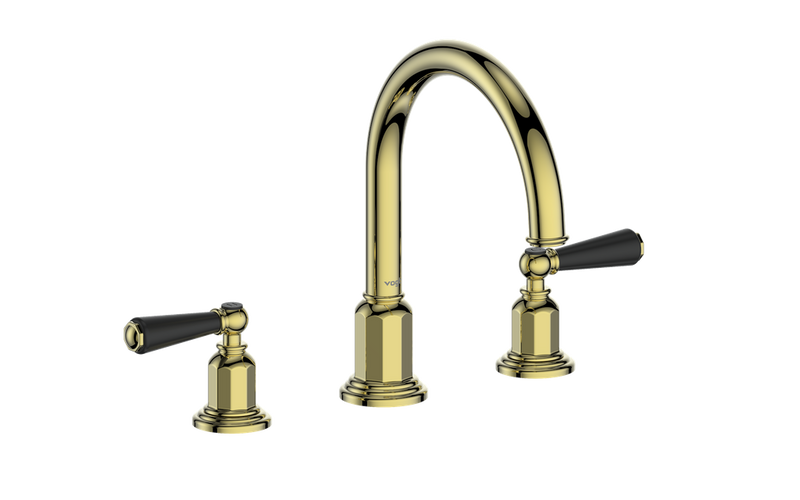 Vogt Carinthia 8" Widespread Bathroom Sink Faucet with Pop-Up Drain – Brushed Gold / Matte Black – BF.C1.1311.BGB